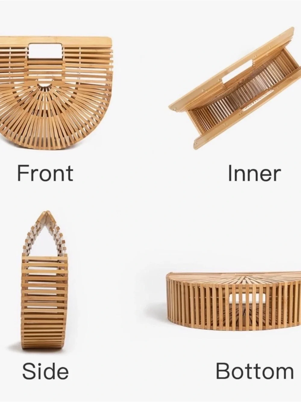 Natural Bamboo Arc Tote - Unbranded